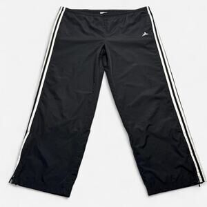 Adidas 3 Stripe Windbreaker Track Pants Black White Zip Hem Athletic XL 4XOT
